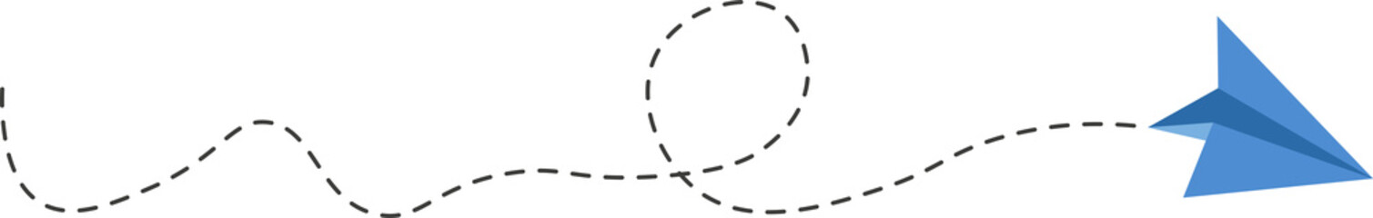 Dashed line paper airplane route