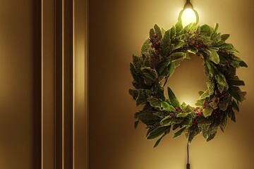 Christmas Wreath and Garland Seamless Holiday Texture Pattern Tiled Repeatable Tessellation Background Image