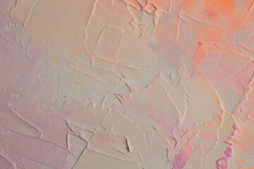 Art modern oil and acrylic smear blot canvas painting wall. Abstract grain texture pastel pink,...
