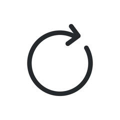 Rotate right icon, simple illustration