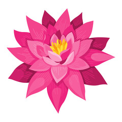 Lotus. Pink flower and leaves for advertising or invitation. Blossom, bud opening, an aquatic plant. 3D design. Isolated objects for design