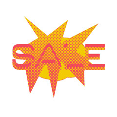 Obraz premium Abstract transparent halftone grunge sale sticker element.