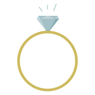 Wedding ring icon with a diamond. Vector illustration