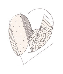 Joyful sketch of heart.