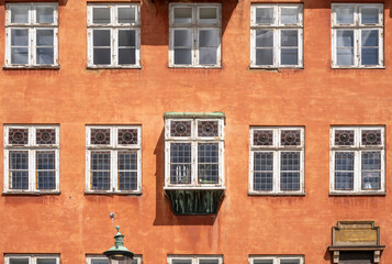 Fototapeta na wymiar Copenhagen, Denmark - 2022: Authentic Danish Architecture buildings of Copenhagen Capital of Denmark.