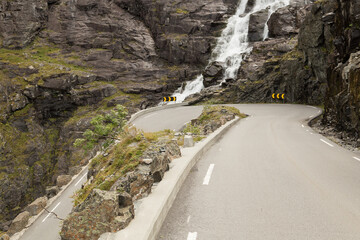 Trollstigen road in Norway in autumn