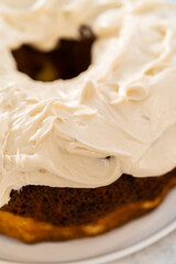 Carrot bundt cake with cream cheese frosting