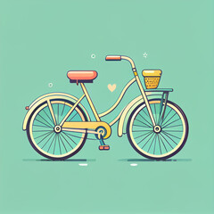 Modern flat design of Transport public transportable bicycle for transportation in city.