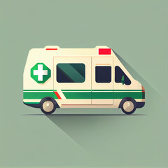 Modern flat design of Transport public transportable ambulance for transportation in city.
