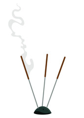 Spa massage or beauty salon icon. Incense sticks. Spa treatments or natural treatment concept. Natural cosmetic or bath supplies for body care