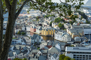 Cityscape of Alesund in Norway