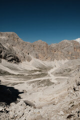 Amazing panorama of the Dolomites. Summer road trip in Trentino Alto Adige, Italy
