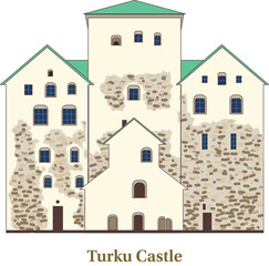 Turku Castle Flat Illustration Vector