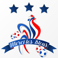 merci les bleus - deux étoiles bleues et coq tricolcore © guillaume_photo