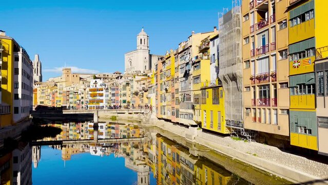 Girona city landscape,  Catalonia in Spain