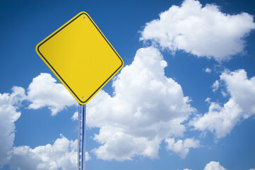 Blank Yellow Road Sign