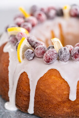 Lemon cranberry bundt cake