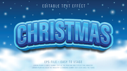 Blue christmast 3d text effect