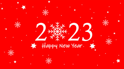 Christmas backgrounds, seamless pattern. Vector illustration. Happy New Year and Merry Christmas. A festive set. 2023 new year with red background and snowflakes in it.
