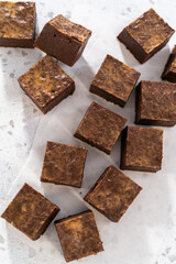 Homemade chocolate peanut butter fudge