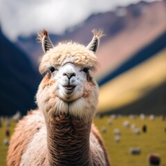 Happy Lama in south america