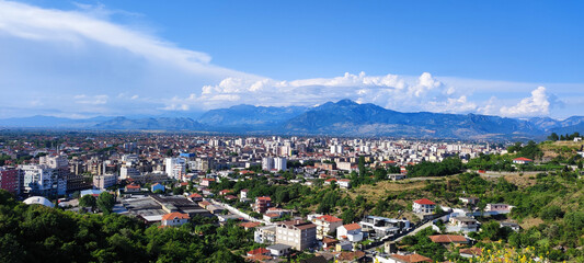 Panoramic view of Shkoder, Albania