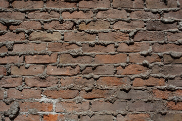 Weathered old grunge  brick wall as background texture