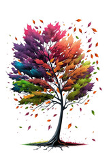 Obraz na płótnie Canvas rainbow tree isolated on white background
