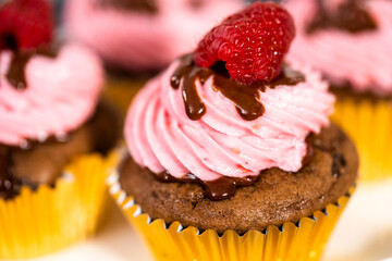 Chocolate raspberry cupcakes