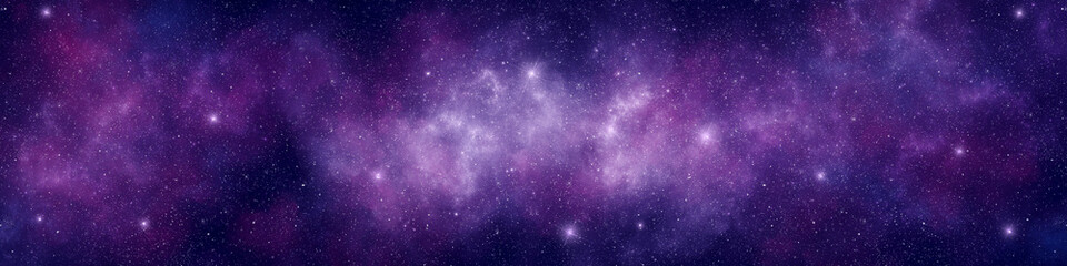Nebula and stars in night sky web banner. Space background. - 551371111