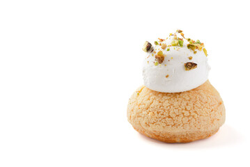 Shu cake isolated on white background