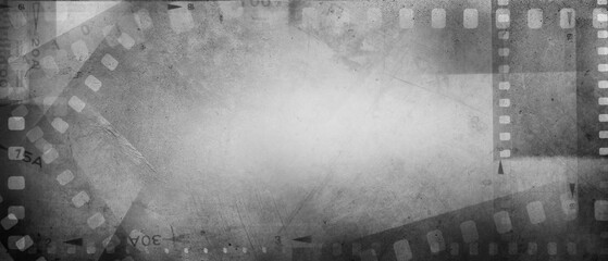 Film negative frames grey background