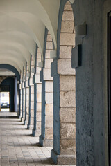 stone columns of an archway 