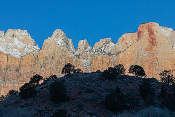 Scenic Zion National Park Utah Landscape in Winter