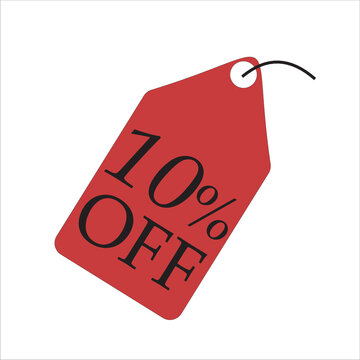 10 percent off tag red