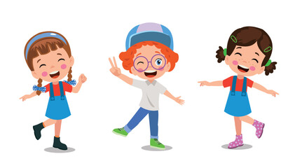 Kids holding banners. Vector boy and girl with empty banner, illustration cartoon school kid and board for text