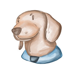 Cute dachsund dog illustration