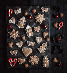 Fototapeta na wymiar homemade gingerbread cookies with glaze