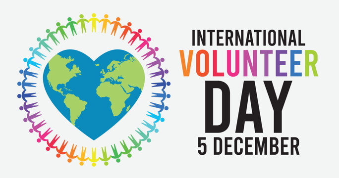 World event, International Volunteer Day 5 December, Vector illustration