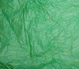 Close-up of crumpled green wrapping paper