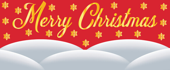 Merry christmas banner with luxury design on red background