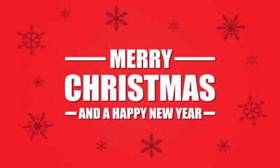 Merry Christmas and Happy New Years, winter snowflakes background.