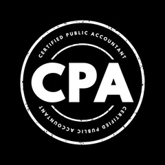 CPA Certified Public Accountant - designation provided to licensed accounting professionals, acronym text stamp
