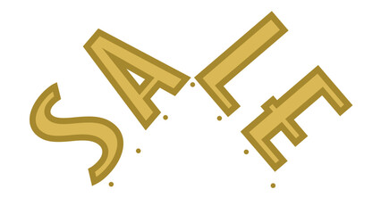 A transparent golden art deco sale sign design element.
