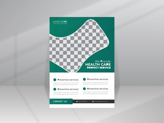 Medical flyer healthcare poster design template with A4 size