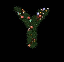 Decorative Wreath Font - Letter Y