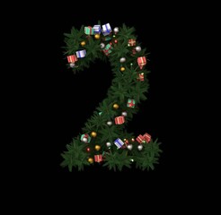 Decorative Wreath Font - Number 2