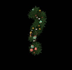 Decorative Wreath Font - Question Mark