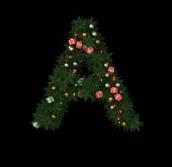 Decorative Wreath Font - Letter A