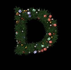 Decorative Wreath Font - Letter D